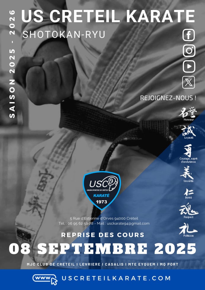 Affiche US Créteil Karaté saison 2025-2026