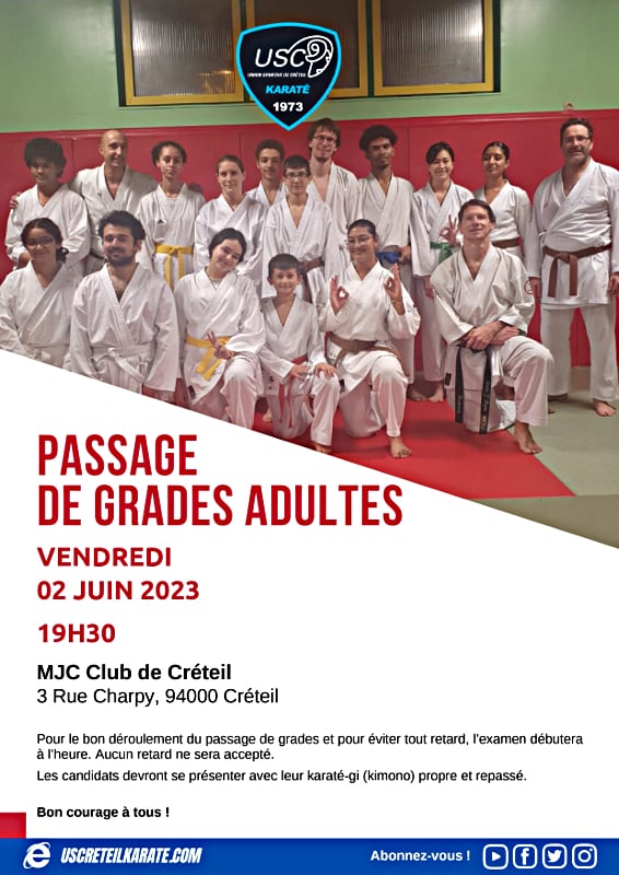 Passage de grades adultes